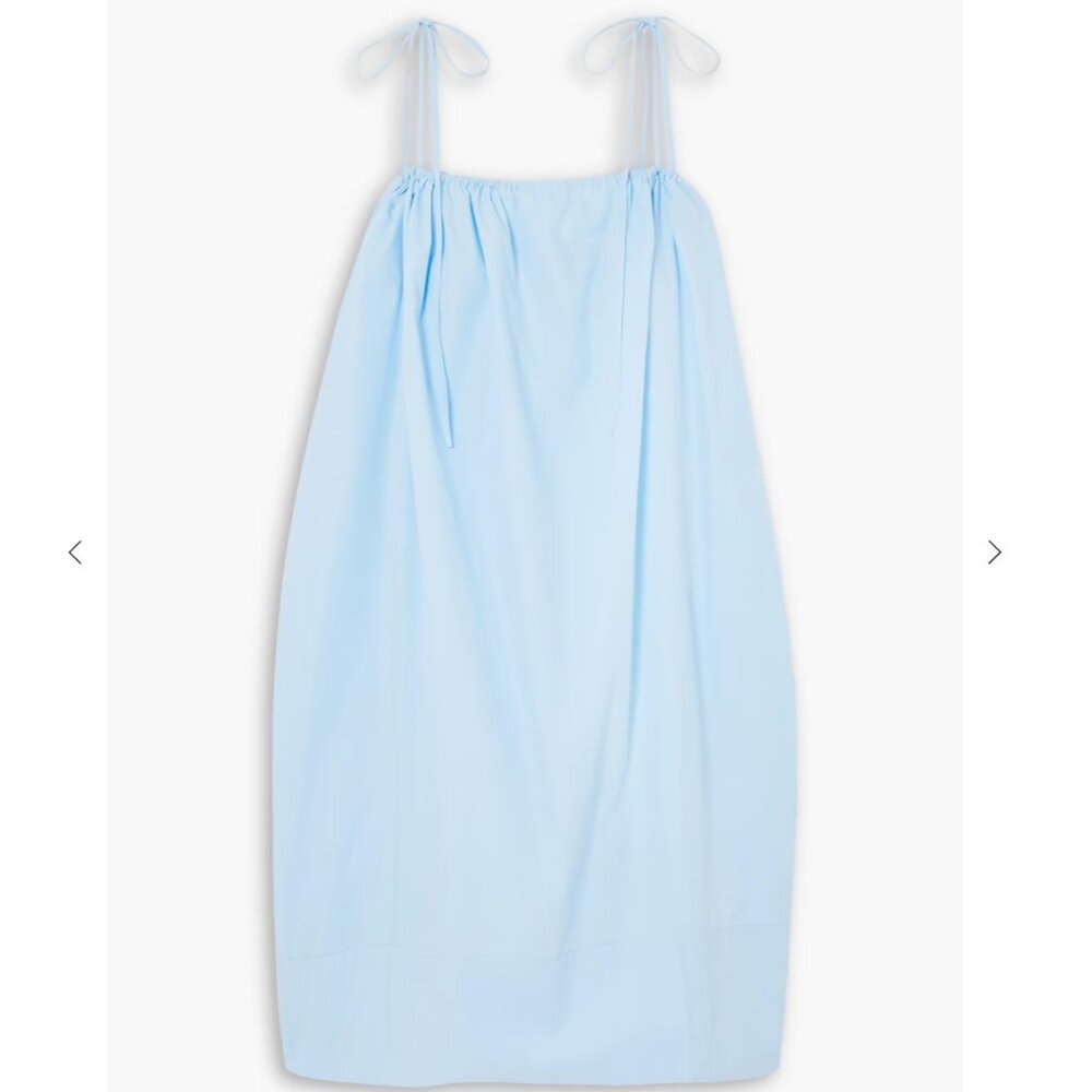 KING & TUCKFIELD Gathered cotton-poplin midi dress